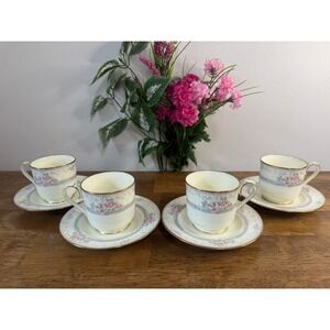 Noritake Magnificence Cup & Saucer Sets Bone China Japan Pink Roses Gold